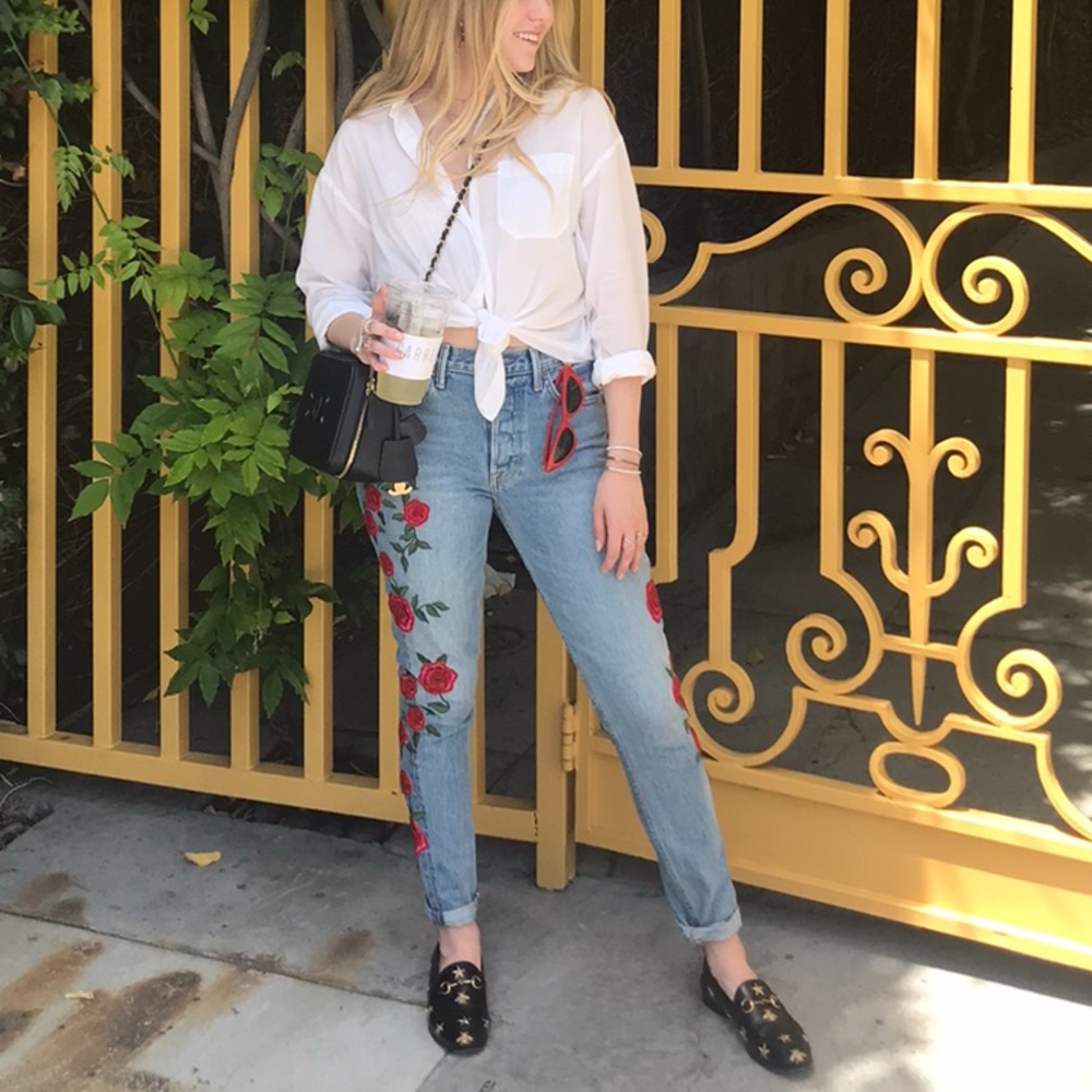 GRLFRND Karolina Embroidered Skinny Jean Size 26